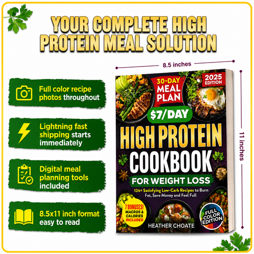 The High Protein Cookbook | 124 High-Protein Recipes & 30-Day Meal Plan